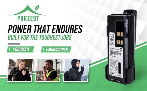 Purzest 7.4V 2600mAh PMNN4409AR بطارية راديو بديلة ثنائية الاتجاه لموتورولا XPR7350 XPR7580 XPR7550 XPR3300 APX4000 APX1000 XPR3300 XPR3500 XPR7550 XPR7580 XPR7350 DP4400 PMNN4448 in Kuwait