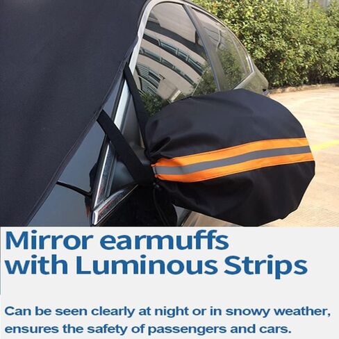 غطاء الزجاج الأمامي Ovege للثلج والثلج مع غطاء مرآة جانبية | غطاء ثلجي للزجاج الأمامي خفيف الوزن مغناطيسي| غطاء الصقيع للزجاج الأمامي المقاوم للماء | قياسي (63 × 49 بوصة) in Kuwait