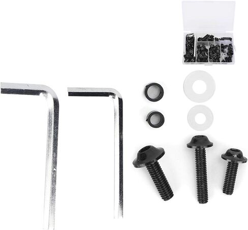 Universal Motorcycle Fairing Bolt Kit, 158Pcs Motorcycle Windscreen Screws Aluminum Fairing Bolts Nut Clips Kit, M5 M6 Washers Nuts Screws Assortment Kit(Gold) in Saudi Arabia
