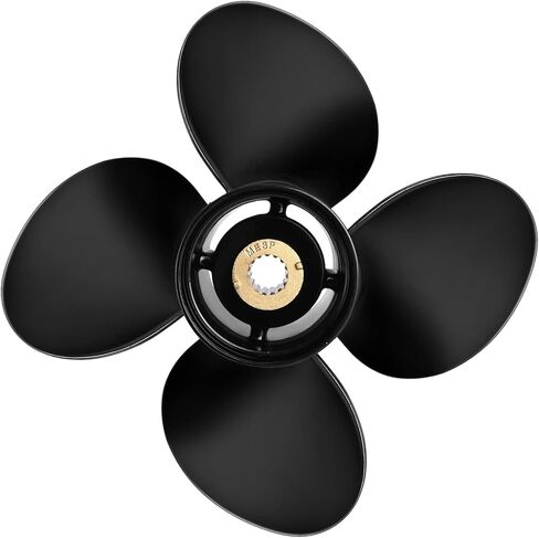 13.4x15 OEM 48-8M8026580 ترقية المروحة الخارجية الألومنيوم تناسب محركات الزئبق 40-140 HP 4 شفرات 15 خدد الأسنان، RH in Kuwait