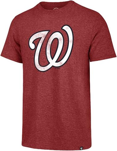MLB Men's Distressed Imprint Match Team Color Primary Logo Word Mark T-Shirt (Washington Nationals Red, Large) in Saudi Arabia