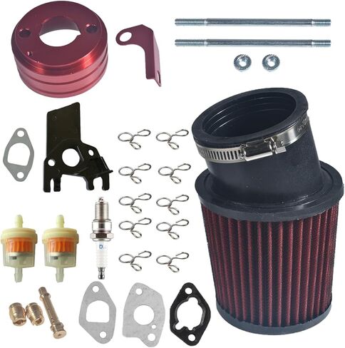 62 مللي متر محول مرشح الهواء كمية شرارة التوصيل عدة ل المفترس 212cc 6.5 HP GX160 GX200 دراجة نارية سكوتر ATV الترابية دراجة الأحمر in Kuwait