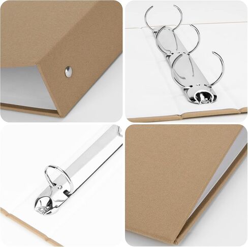 A4 Kraft Binder 3-Holds Round Ring Binder 2 Pack, Durable Binding Hard Cover Protector for Journal,Notebook,Inserted Sheets and Refill Paper,Fit for A4 3-Hole Paper,holds 200 Sheets Capacity (A4 Size) in Kuwait