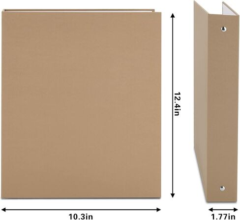 A4 Kraft Binder 3-Holds Round Ring Binder 2 Pack, Durable Binding Hard Cover Protector for Journal,Notebook,Inserted Sheets and Refill Paper,Fit for A4 3-Hole Paper,holds 200 Sheets Capacity (A4 Size) in Kuwait