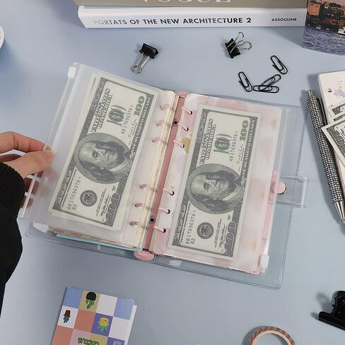 A6 واضح غطاء الموثق البلاستيكية 6 الوردي حلقة مستديرة المجلدات ضياء 20 مللي متر المفاجئة إغلاق ختم حافة دفتر قذيفة ملف المجلدات المجلدات الألبوم in Kuwait