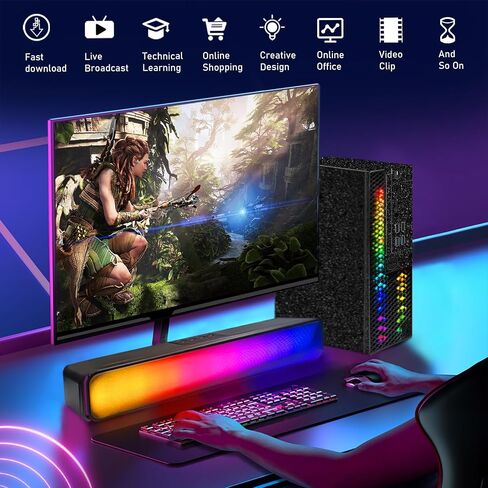 كمبيوتر مكتبي للألعاب RGB من Dell، Intel Core I5-8500 حتى 4.1 جيجا هرتز، GeForce GT 1030 2G GDDR5، 16 جيجا DDR4، 512 جيجا SSD، لوحة مفاتيح وماوس RGB، 600M WiFi وبلوتوث 5.0، Win 11 Pro (متجدد) in Saudi Arabia