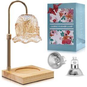 Fragrance Candle Warmer Lamp, Champagne Glass Lampshade Wax Melt Warmer with Timer and Adjustable Height, Safe Flameless Candle Melter for New Home Decor, Gift for Mom and Women