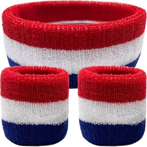 Headband and Wristbands Set, Sweat Absorbing Head Band, Sweatband Set, Ideal for Sports and Face - Washing