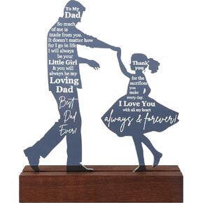 Dad Gifts from Daughter for Birthday Father's Day Christmas Valentine's Day Easter Present - Meaningful Sentimental Dancing Acrylic Plaque Keepsake Desk Decor for Bonus Step Papa Daddy