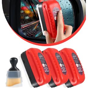 3 PCS Automotive Oil Film Cleaning Brush All-in-One Oil Film Remover for Car Windshields Prevents Rain and Fog Cleaning Glass Brush Windshield Cleaner Tool With Brush Improves Clarity and Visibility