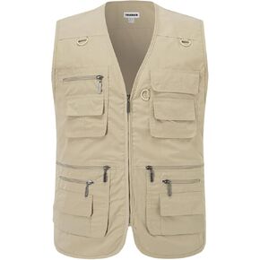 Mens Outdoor Casual Vest Summer Lightweight Multi Pockets Multifunction Gilets