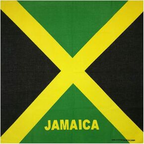 Jamaica Unisex Square Bandanas Cotton Hair Scarf Biker Motorcycle Neckerchief Hip-Hop Headwrap Patriotic Accessory, About 55*55cm, 1 Item