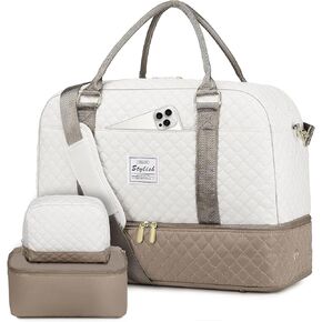 Weekender Travel Duffle Bag for Women: Overnight Bags with Shoe Compartment Carry on Bags for Airplanes with Toiletry Bag Weekend Yoga Gym Bag with Wet Pocket Travel Duffel Tote Bag Hospital Bag
