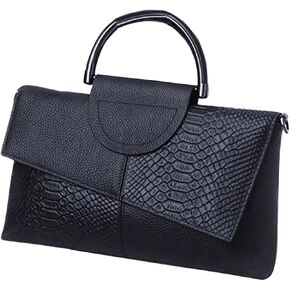 SHENHE Women's Crocodile Embossed Clutch Purse Crossbody Bags Top Handle Leather Handbag