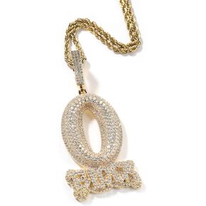 قلادة رسائل Zircon على طراز الهيب هوب ، قلادة Zircon Zircon ، سلسلة مجوهر