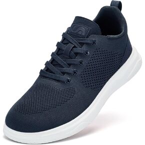 Slow Man Wide Toe Box Shoes for Men - Casual Dress Sneakers Comfortable Cushioned Business Office Non Slip Breathable Mesh Oxford Walking Shoe for Wide Feet