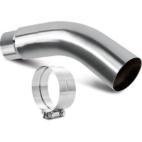 4 Inch Diesel Exhaust Tip Elbow 4 to 6 Inch Exhaust Tip Elbow 4'' Inlet 6'' Outlet 23'' Long Chrome Turndown Exhaust Pipe Elbow
