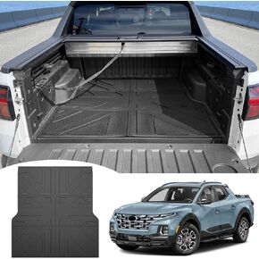 حصيرة سرير الشاحنة متوافقة مع 2022-2025 Hyundai Santa Cruz 4.3ft بطانة سرير جميع حماية الطقس TPE حصيرة الجذع الخلفية لعام 2022 2023 2024 2025 سانتا كروز بيك آب