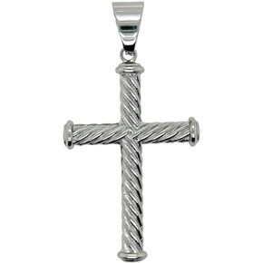 GLD Rope Cross Prendant - الذهب الأبيض