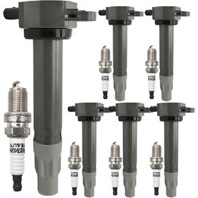 UF502 Ignition Coil Pack 4606869AA و Iridium Spark Plugs 7781 مجموعة من 6 ملاءمة لـ Chrysler 300 ، Sebring ، Town & Country ، Pacifica 2006-2010 & Dodge Charger ، Nitro ، Journet