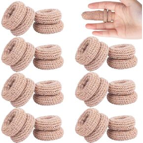 15pcs Cotton Fingertip Bandages, Breathable Finger Protectors Cots for Pain Relieve, Reusable Elastic Thumb Guard Finger Gloves for Cooking, Gardening, DIY Activities - Skin Color