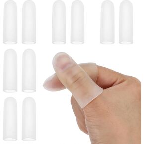 10 Pcs Gel Finger Protector, Silicone Finger Sleeve, Fingertips Protection, Fingers Cap Covers Cots Relief from Fingers Arthritis Corns Blisters Hammer Toes Trigger