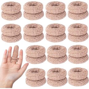 15PCS Fingertip Bandages Cots, Breathable Thumb Protectors, Elastic Finger Covers Guards for Wounds, Reusable Finger Gloves for Painting, Cleaning, Gardening - Skin Color