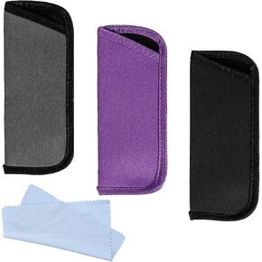 3 Pack Reading Glasses Case, Soft Glasses Case, Soft Eyeglasses Bag Portable Cloth Eyewear Case, Protective Soft Glasses Sleeve for Anti Scratch Glasses Storage Bag Pouch