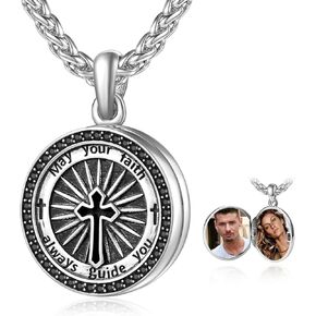KATHL 925 Sterling Silver Cross Pendant Confirmation Necklace Catholic Religious Jewelry Gifts for Women Men