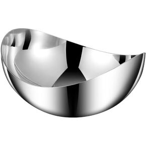 304 Stainless Steel Oval Serving Bowl Salad Fruit Bowl for Kitchen Counter Home Decorative Bowls for Veggies,Candy,Nut,Silver (8", Oval)