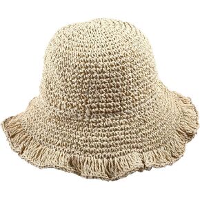 Floppy Straw Bucket Hats for Women Foldable Summer Wide Brim Sun Hat Travel Beach Hat