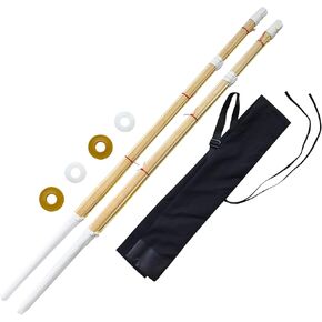 Set of 2 Kendo Shinai-47 Inch Handmade Authentic Handcrafted Natural Finish Bamboo with Carry Bag,Size 39-for Kendo Display,Cosplay,Display,Gift