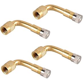 90 Degree Metal Valve Stem Extenders, Universal Valve Stem Extensions Valve Stem Extenders Schrader Tire Valve Extension Compatible for Dual Wheels Passenger Cars, RV, Stroller, Bicycles