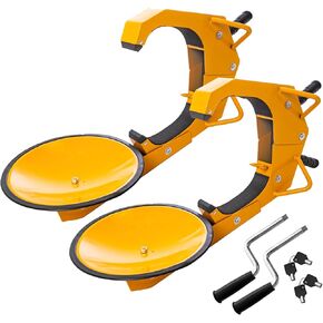 2pcs Universal Anti Theft Trailer Wheel Lock, Heavy Duty Car Tire Boot Lock for Cars Trucks SUVs