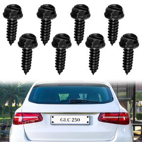 8Pcs Premium Stainless Steel License Plate Screws Rust-Proof Finish, Anti-Rattle Screws for Front & Rear Plates, Secure Bolts for Domestic Vehicles (Black)