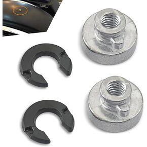 2pcs Rear Fender Seat Bolt Nut Kit, High-Hardness Rust-Proof Non-Slip Pattern Motorcycle Bolt Screw Seat Screws Nuts, Replacement Modification Parts, Compatible with Harley (Silver)