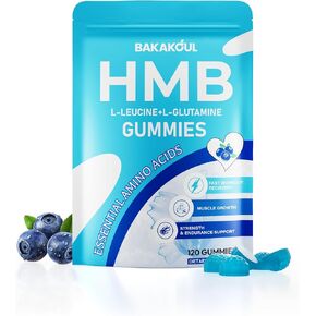 HMB and L-Leucine Gummies, HMB and Leucine Supplement Supports Muscle Fast Workout Support, HMB and Leucine Amino Acid for Men & Women, Sugar Free, Non-GMO, 120 Counts