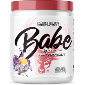 Babe Pre Workout powder for Women | Lavender Lemonade | 6g Citrulline, 2g Beta-Alanine, 100mg Hyaluronic Acid, 5mg Biotin and 5 other registered trademarked ingredients | 30 servings | 13.9 OZ