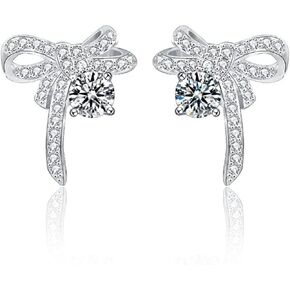 Chic 0.5 Carat Natural Diamond Bow Stud Earrings for Women, 14K Gold Earring, Butterfly Knot Design, Excellent Cut, VVS2 Clarity, D-color – A Sophisticated Choice for Everyday Elegance