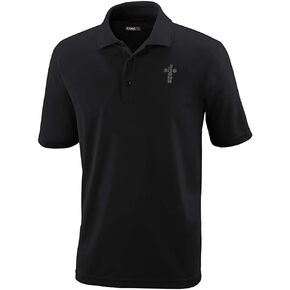 Custom Performance Golf Tees Jesus Christian John 3:16 A Embroidery Polyester Short Sleeves Polo Shirts for Men Black Design Only 2X Large