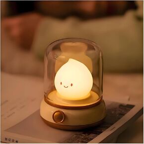 Cute Kids Night Light, Rechargeable Bedside Lamp for Nursery & Breastfeeding with Timer, Candlelight & Warm Ambiance Bedroom Light, Outdoor Camping Light, Anime Gift & Desk Decor