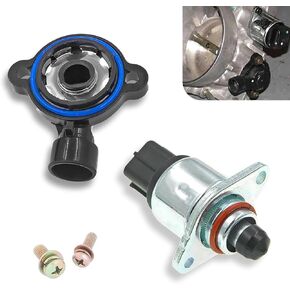 2 PCS Automotive Throttle Position Sensor + Idle Air Control Valve, Repair Retrofit Accessories, Replacement OEM Part No. 17113625 17113598, Compatible with Buick Chevrolet (Silver & Black)