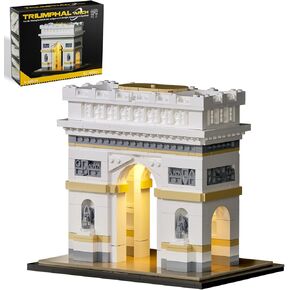 itshWOee Architecture Arc De Triomphe Building Set, Paris Collectible City Landmark Architectural Building Toys with Lights, Home Décor Paris Gift for Adults and Kids Age 6+