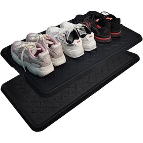Rubber Boot Tray Shoes Tray for Entryway Multipurpose Boot Mat Trays with Raised Edge Indoor Outdoor Boots Mat for Shoes 27.5x16 Inches (1 pack)