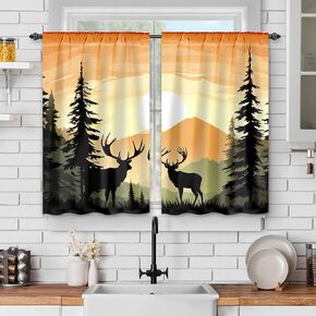 IFFVGX25 Kitchen Curtains Sunflower Valance and Tiers Sets 58wx14h Rod Pocket Sunflower Kitchen Curtain for Dining Room Floral Curtains Decor