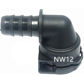 NW12 Coolant Hose Connector Adapter,Radiator Pipe Line Fitting for Mercedes-Benz BMW Audi Volkswagen Chevrolet Volvo Buick,Engine Heater Hose Assembly Junction Flange Repair Kit Barbed 90 Degree