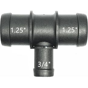 1.25"-1.25"-3/4",Radiator Coolant Hose 3 Way Connector,Heater T-Joint Diverter,Water Pipe Splitter Kit for Mercedes-Benz BMW Audi Volkswagen Chevrolet Volvo Buick Ford Toyota Honda,32mm,19mm,0.75inch