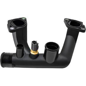 Engine Coolant Outlet Pipe with Sensor 96JV8A504BD Compatible with Jaguar XK8 XJ8 XJR Vanden Plas 1998-2002 Replaces AJ85885 LNA1600AA, Thermostat Cover Outlet Pipe with Sensor