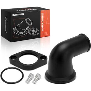 A-Premium Black Aluminum 90° 360 Swivel Water Neck/Thermostat Housing Compatible with Chevy 265-502 Big-Block Small-Block, with O-Ring & 2 Bolts, 4.3L 4.4L 4.6L 4.9L 5.0L 5.4L 5.7L 6.5L 6.6L 7.4L