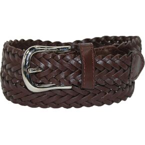 CTM Boys's Leather 3/4 Inch Braded Braded Brade Belt